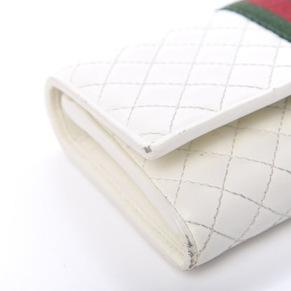 Gucci Calfskin Web Trapuntata GG Continental Wallet Off White 7 of 15