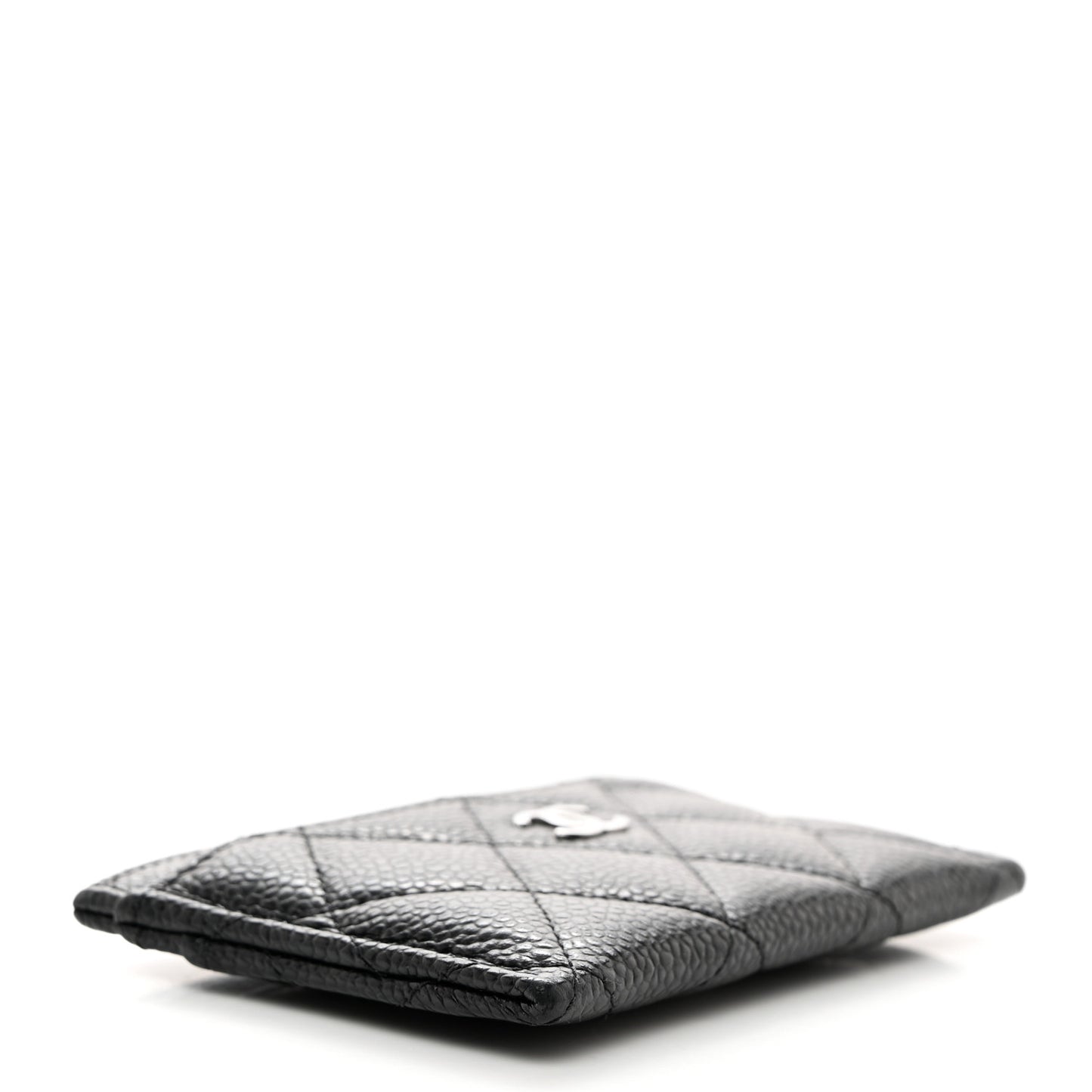 Caviar Quilted Card Holder Black