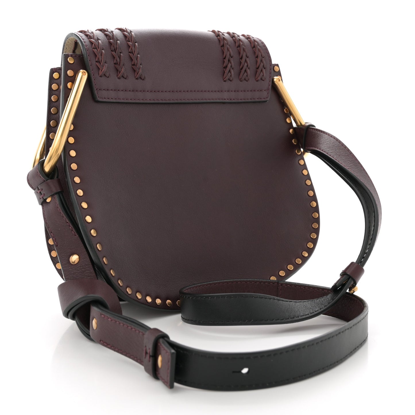 Calfskin Braided Small Hudson Shoulder Bag Sienna Red