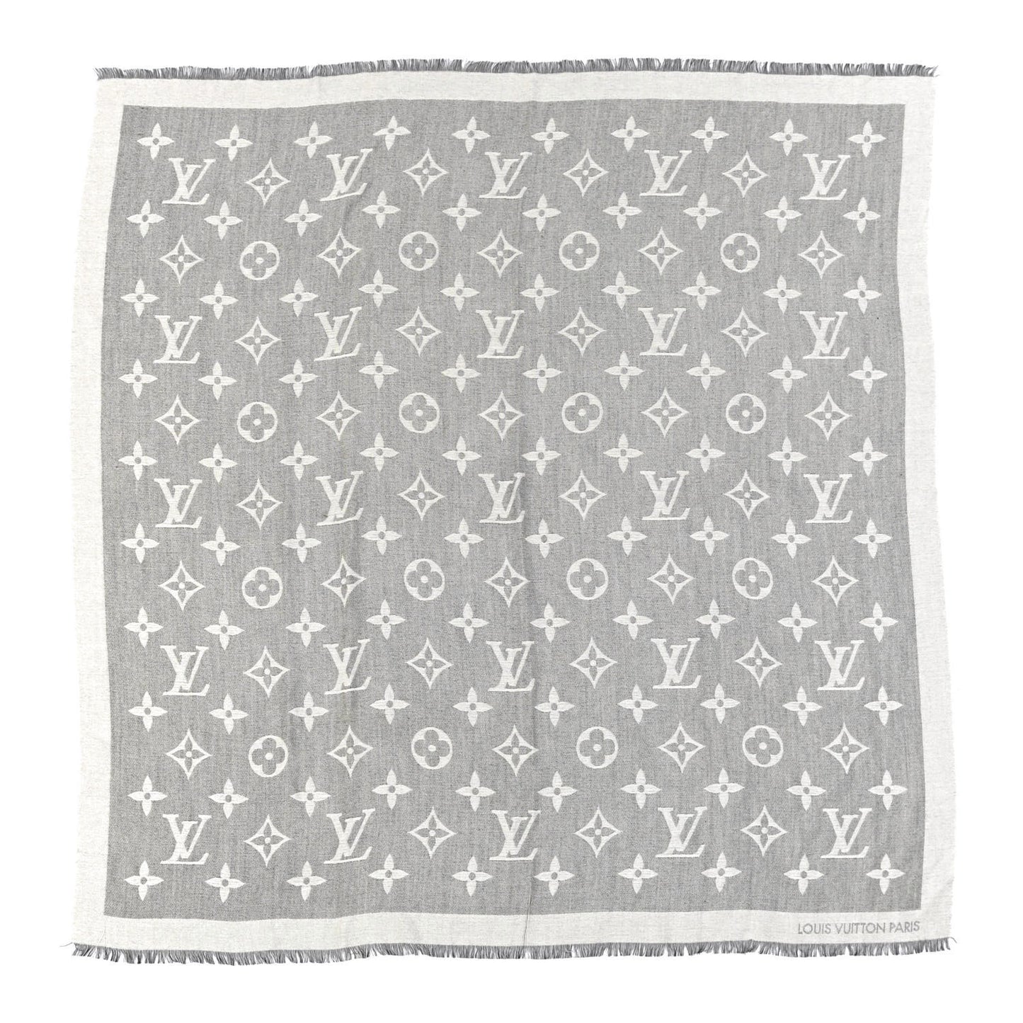 Cashmere Silk Monogram Giant Shawl Black