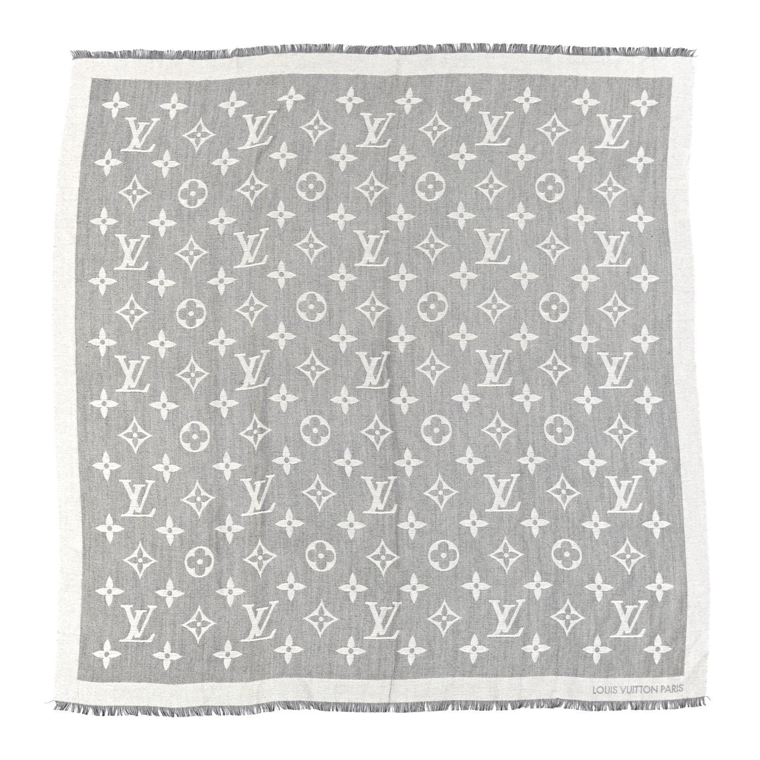 Louis Vuitton Cashmere Silk Monogram Giant Shawl Black 1 of 5