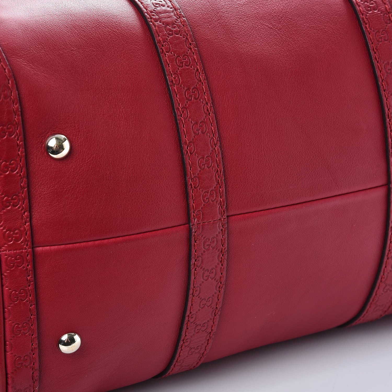 Gucci Calfskin Microguccissima Trim Medium Boston Raspberry Red 9 of 12