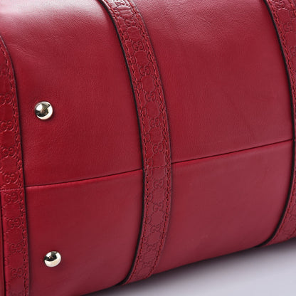 Gucci Calfskin Microguccissima Trim Medium Boston Raspberry Red 9 of 12