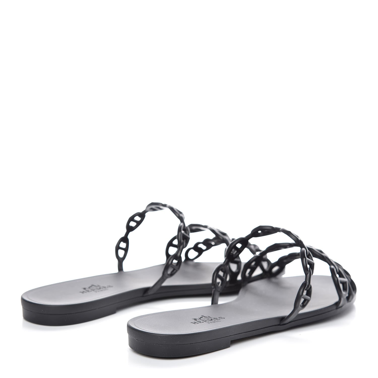 Hermes Rubber Chaine d'Ancre Rivage Sandals 36 Black 4 of 8
