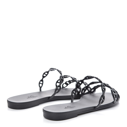 Hermes Rubber Chaine d'Ancre Rivage Sandals 36 Black 4 of 8