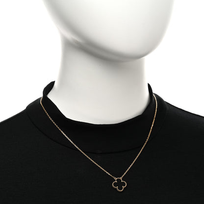 Van Cleef & Arpels 18K Yellow Gold Black Onyx Vintage Alhambra Pendant Necklace 2 of 5