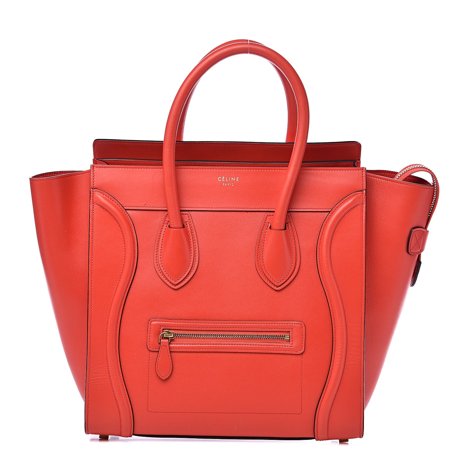 Celine Smooth Calfskin Mini Luggage Coquelicot 1 of 18