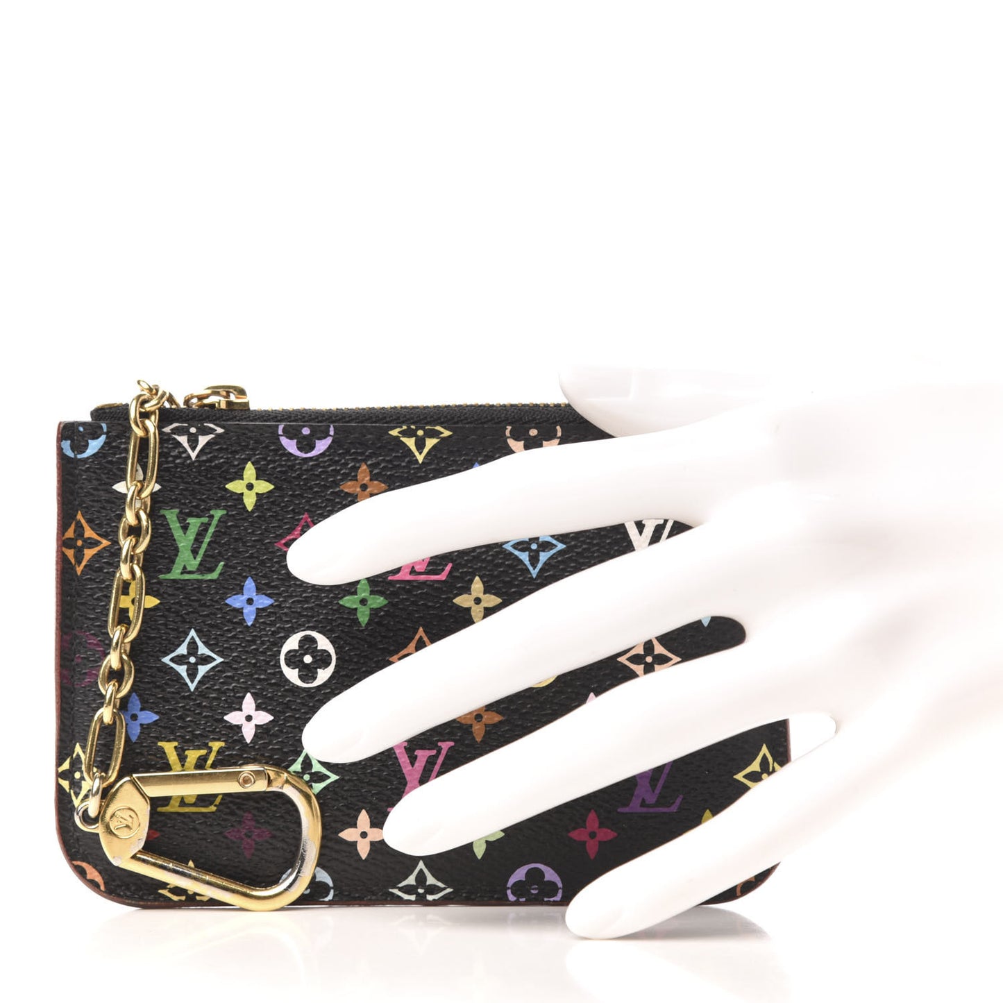 Monogram Multicolor Key Pouch Black Violet