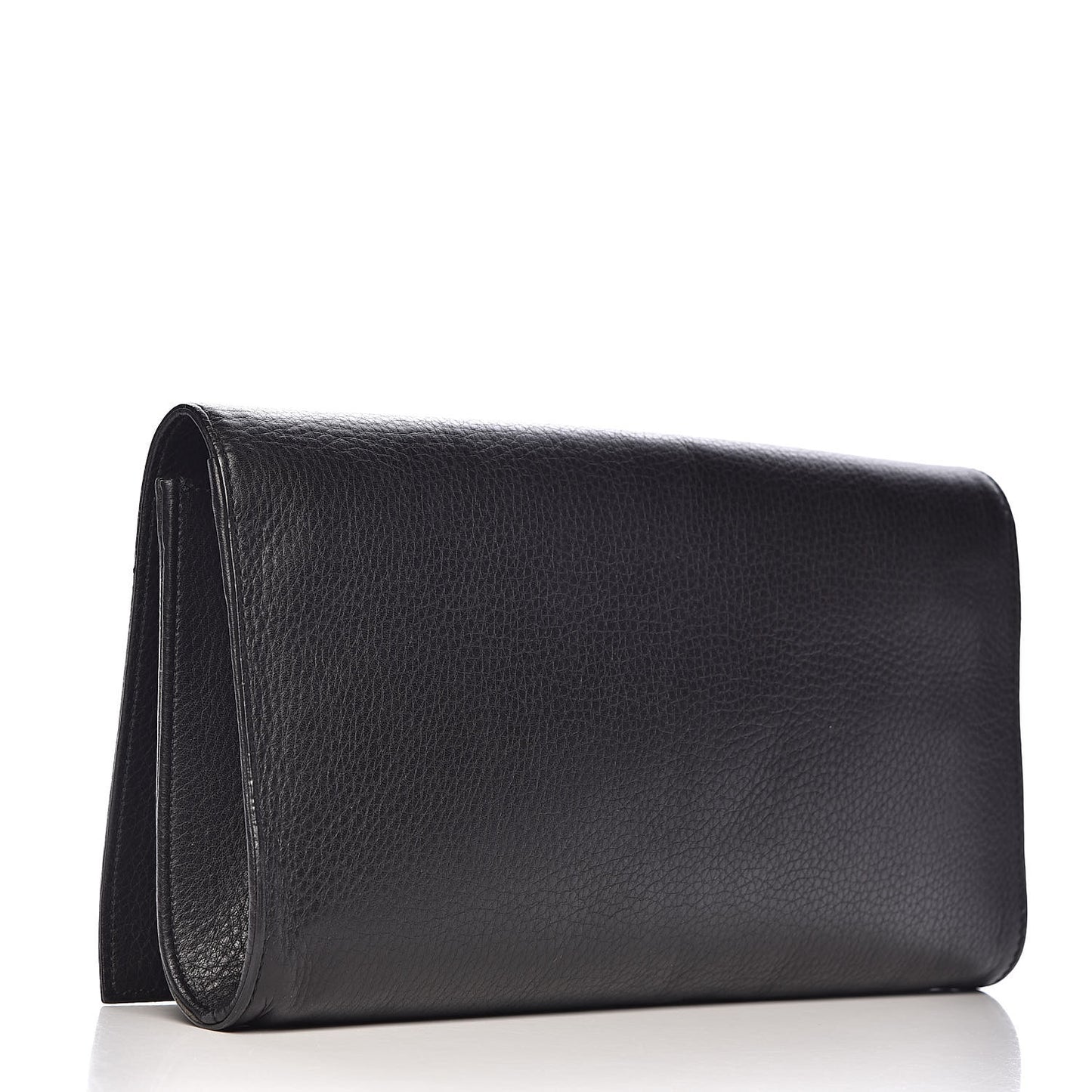 Pebbled Calfskin Medium Soho Clutch Black