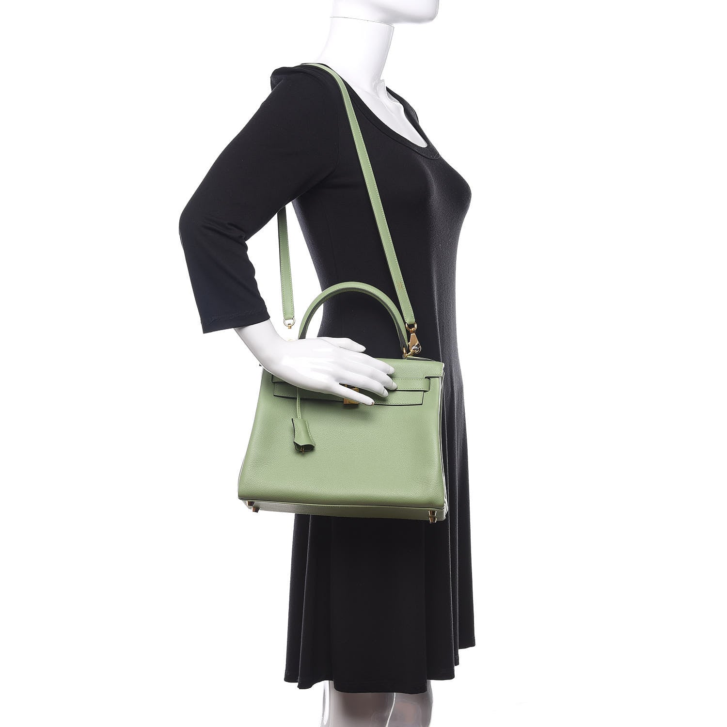 Hermes Evercolor Kelly Retourne 28 Vert Criquet 2 of 13