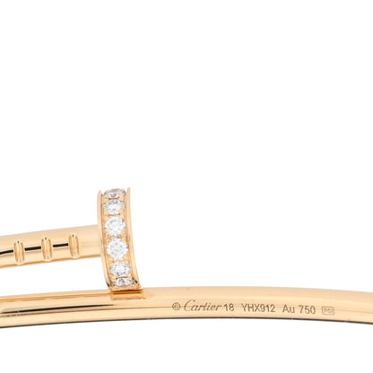 Cartier 18K Yellow Gold Diamond Small Juste Un Clou Bracelet 18 3 of 3