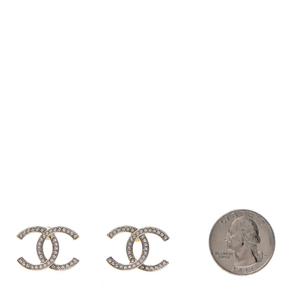 Chanel Crystal Large CC Earrings Gold 2 of 4