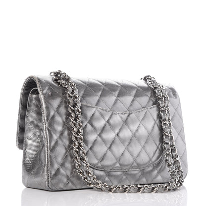 Chanel Calfskin Metallic Pixel Effect Medium Double Flap Silver 4 of 9