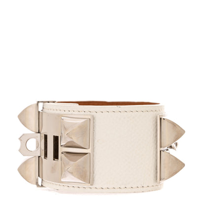 Hermes Epsom Collier de Chien CDC Bracelet S White 3 of 5