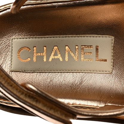 Chanel Metallic Laminated Calfskin Velcro Dad Sandals 40 Golden 7 of 9