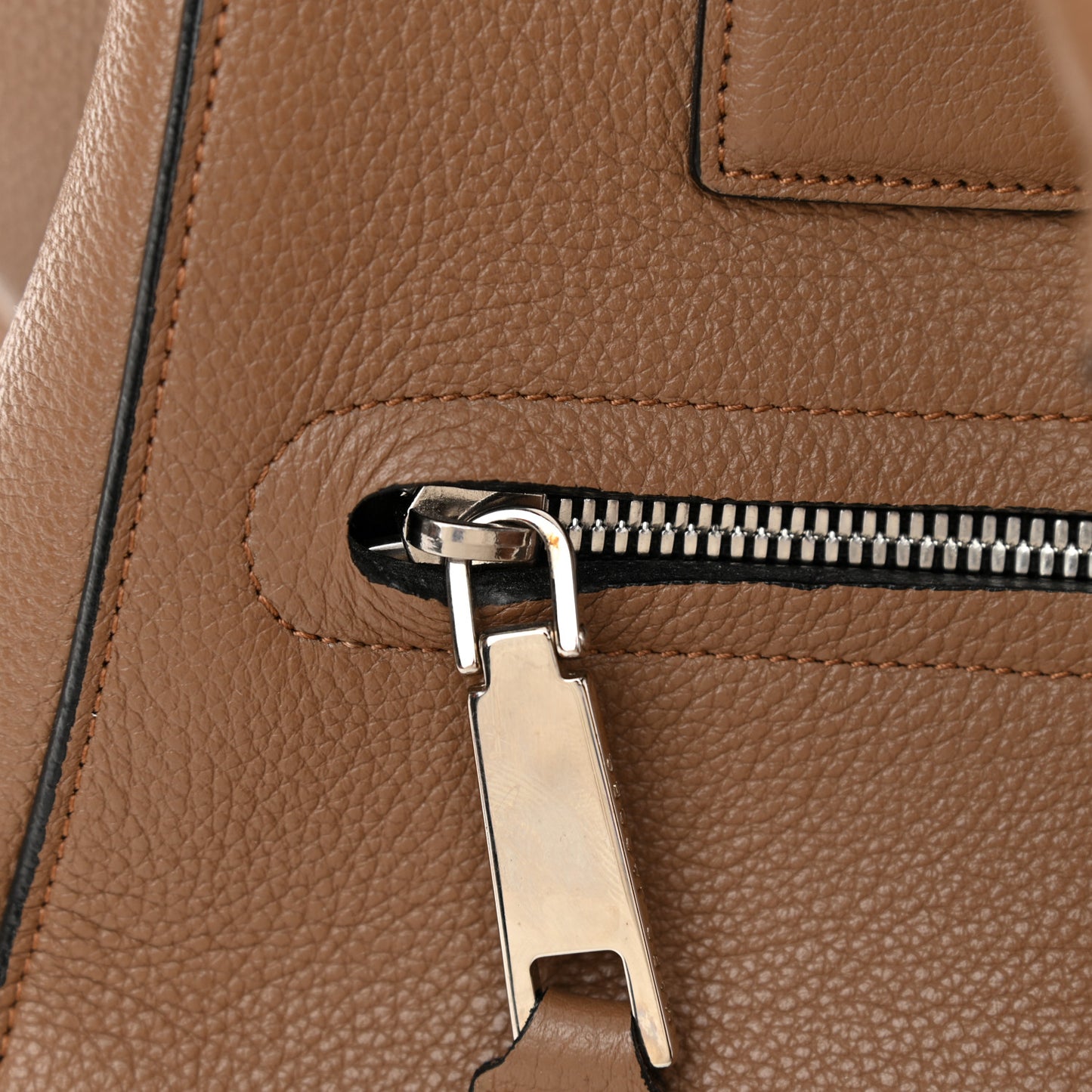 Textured Calfskin Small Incognito Satchel Tan