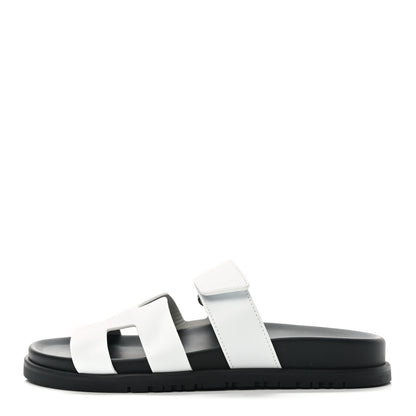 Hermes Calfskin Womens Chypre Sandals 36.5 White 1 of 9