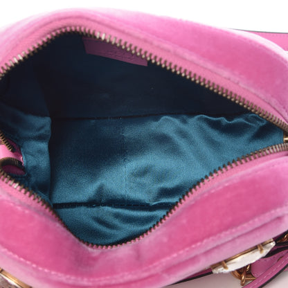 Gucci Velvet Matelasse Marquise Crystals Mini GG Marmont Chain Shoulder Bag Malva 5 of 9