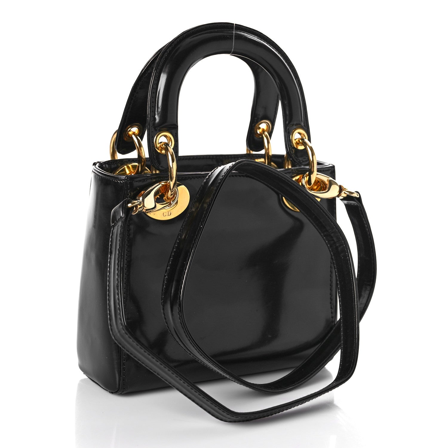 Christian Dior Glazed Calfskin Mini Lady Dior Black 3 of 10