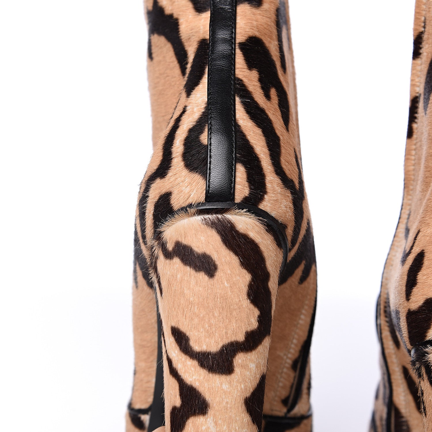 Gucci Calf Hair Leopard Print Lilian Horsebit Knee High Boots 37 Brown 8 of 12