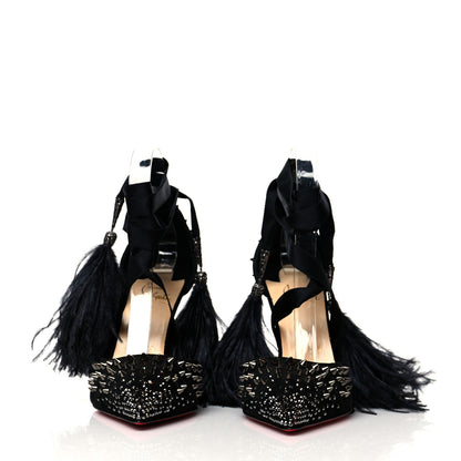Christian Louboutin Velour Spikes Fairy 100 Pumps 38 Black 2 of 9