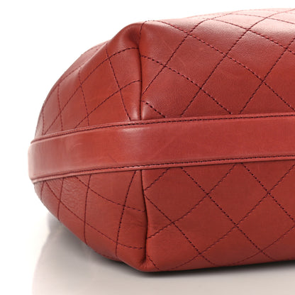 Chanel Calfskin Stitched Large Drawstring CC Bag Burgundy 8 of 9
