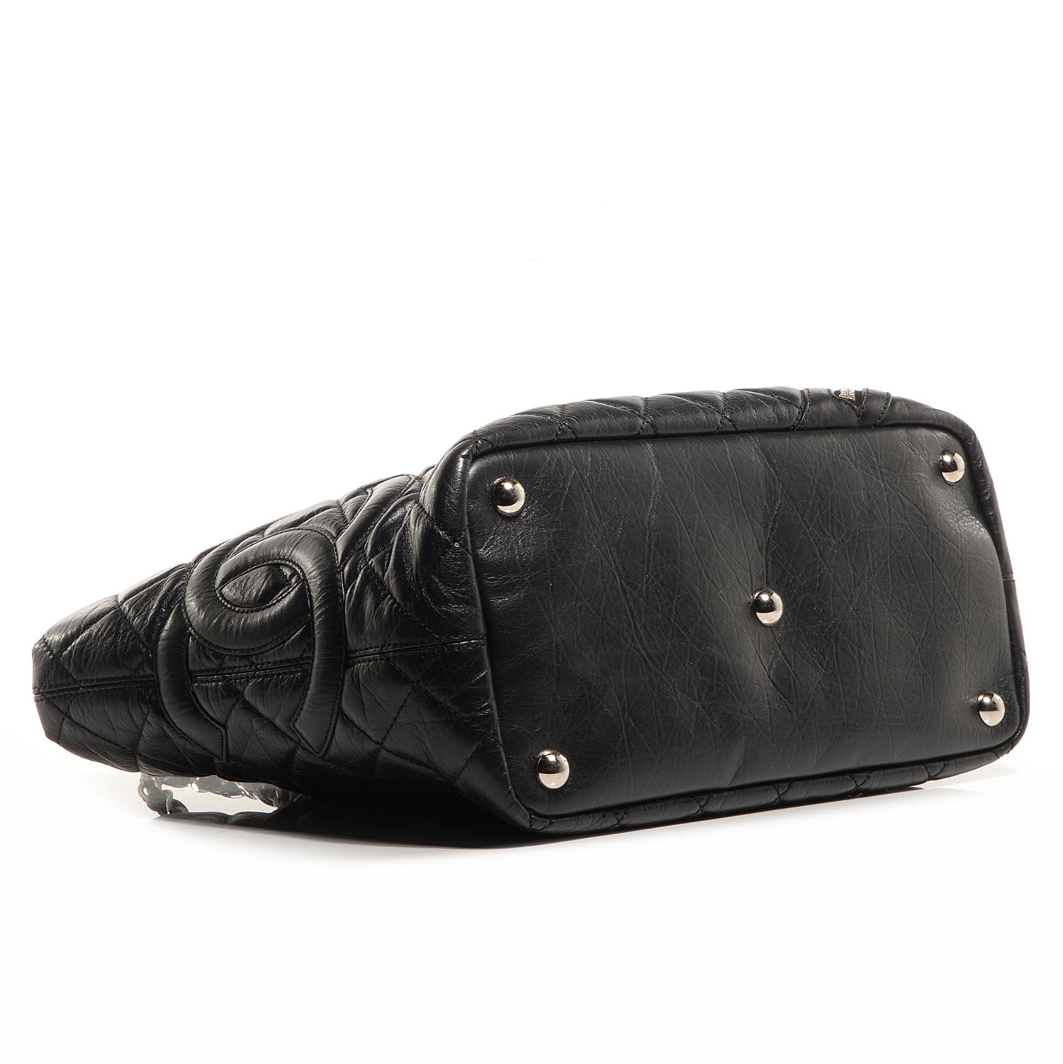 Chanel Leather Quilted Cotton Club Large Tote Black 4 of 7
