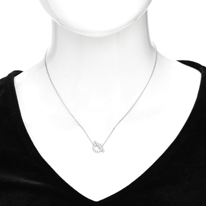 Hermes 18K White Gold Diamond Finesse Pendant Necklace 2 of 6