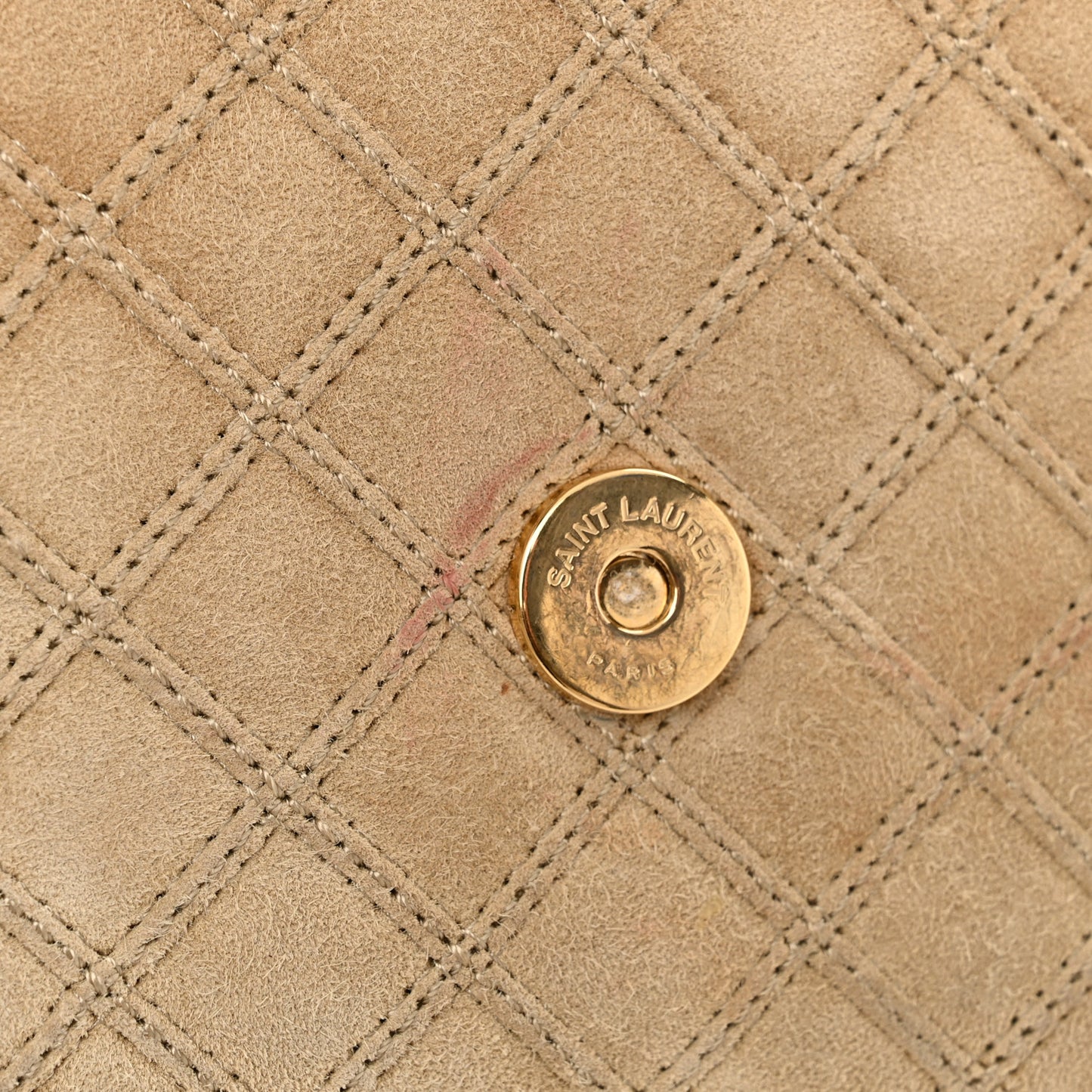 Suede Mixed Matelasse Triquilt Medium Monogram Envelope Satchel Sea Salt