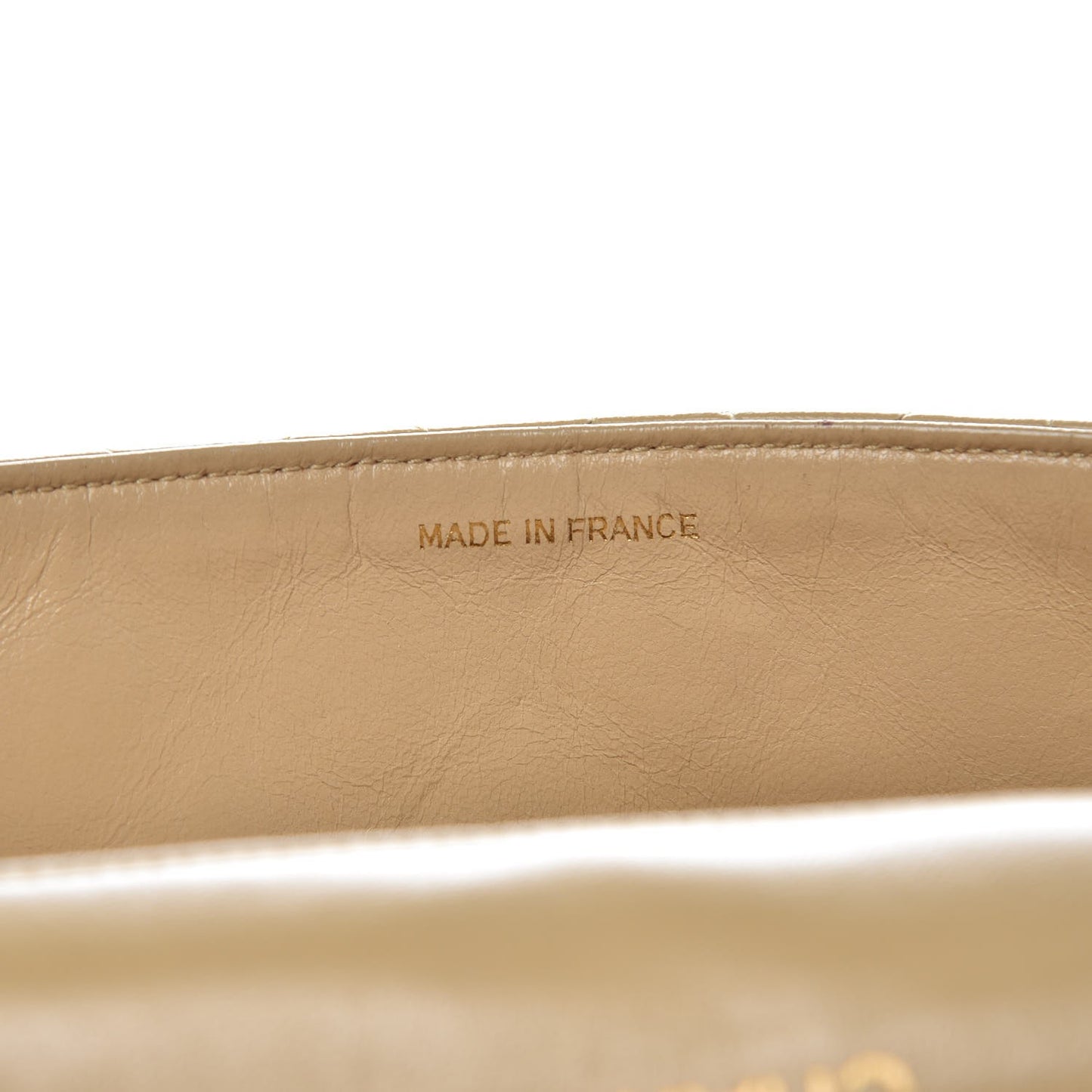 Lambskin Quilted Medium Single Flap Beige