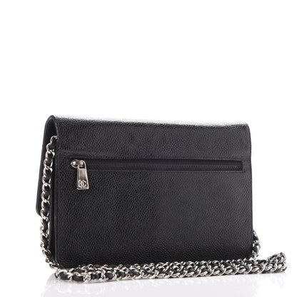 Chanel Caviar Timeless CC Wallet On Chain WOC Black 3 of 9