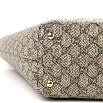 Gucci GG Supreme Monogram Medium Zippered Bucket Tote Beige Tuscany 6 of 9