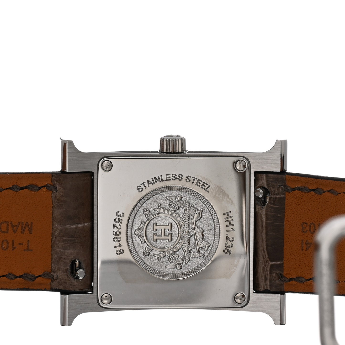 Stainless Steel Alligator Diamond Bezel Mother of Pearl 21mm Heure H Hour Quartz Watch Gris Elephant