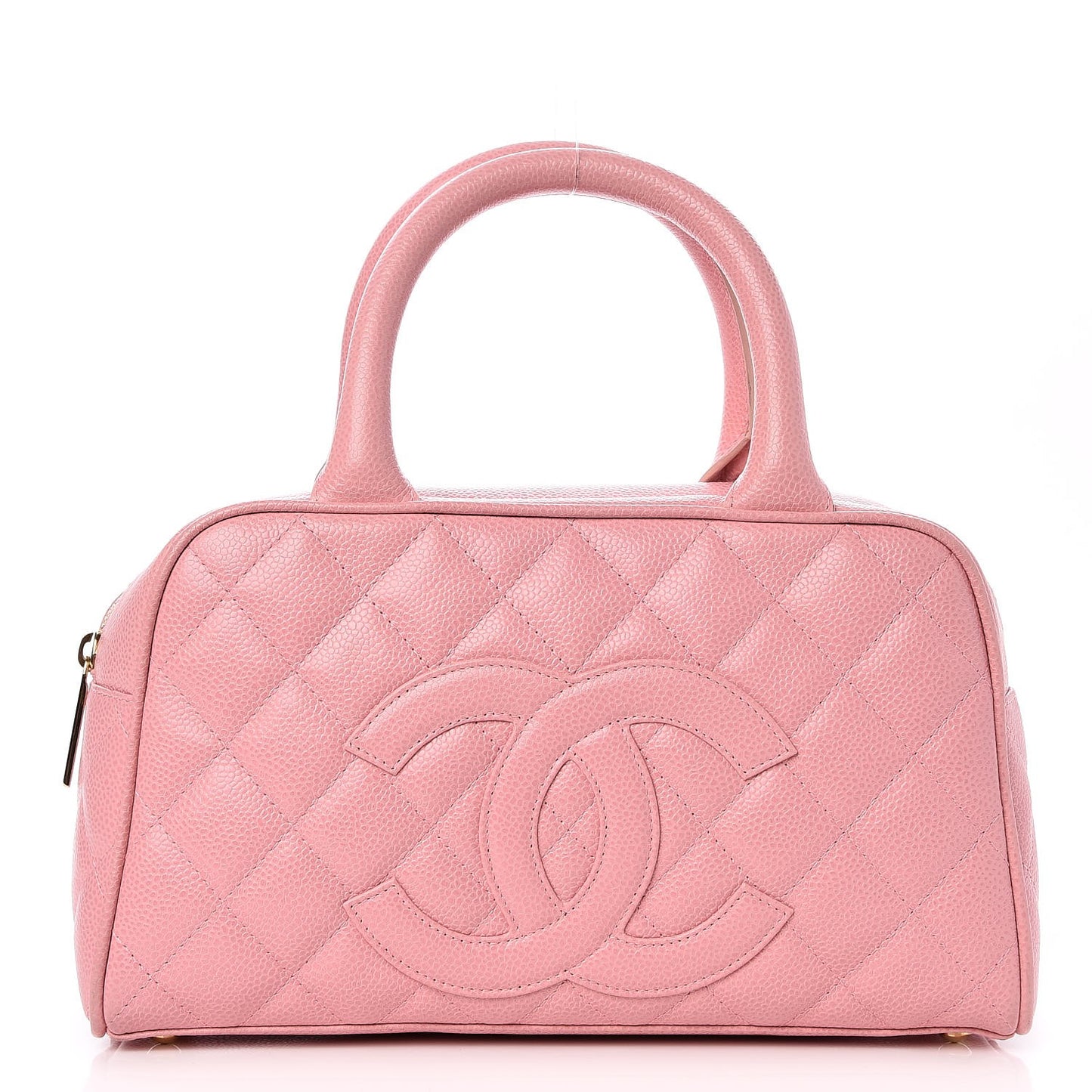 Caviar Quilted Small Bowler Pink