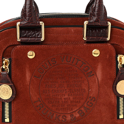 Louis Vuitton Suede Stamped Havane Bowler PM Brun 6 of 9