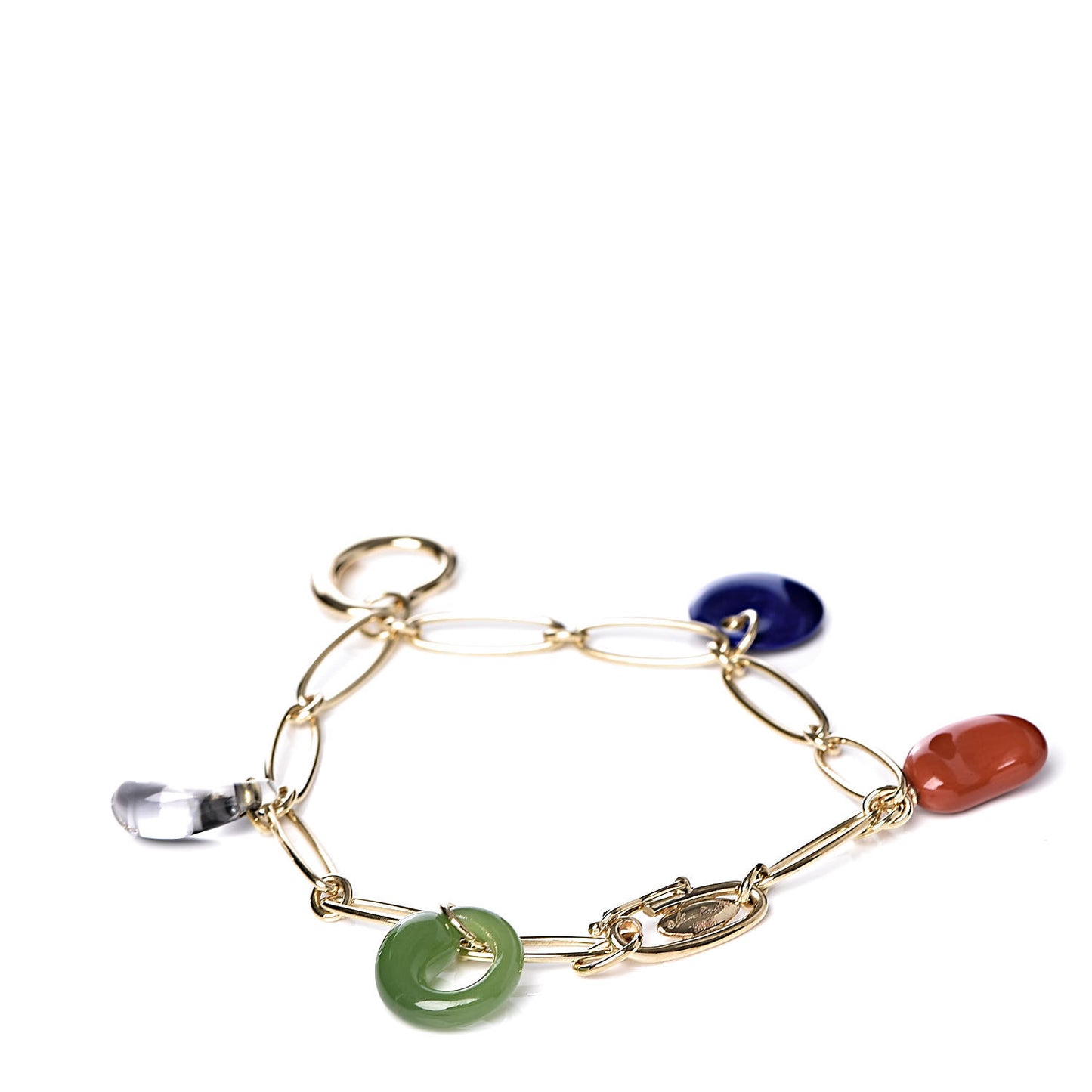 18K Yellow Gold Elsa Peretti Five Stone Charm Bracelet