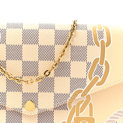 Louis Vuitton Damier Azur Nautical Pochette Felicie Chain Wallet 8 of 10