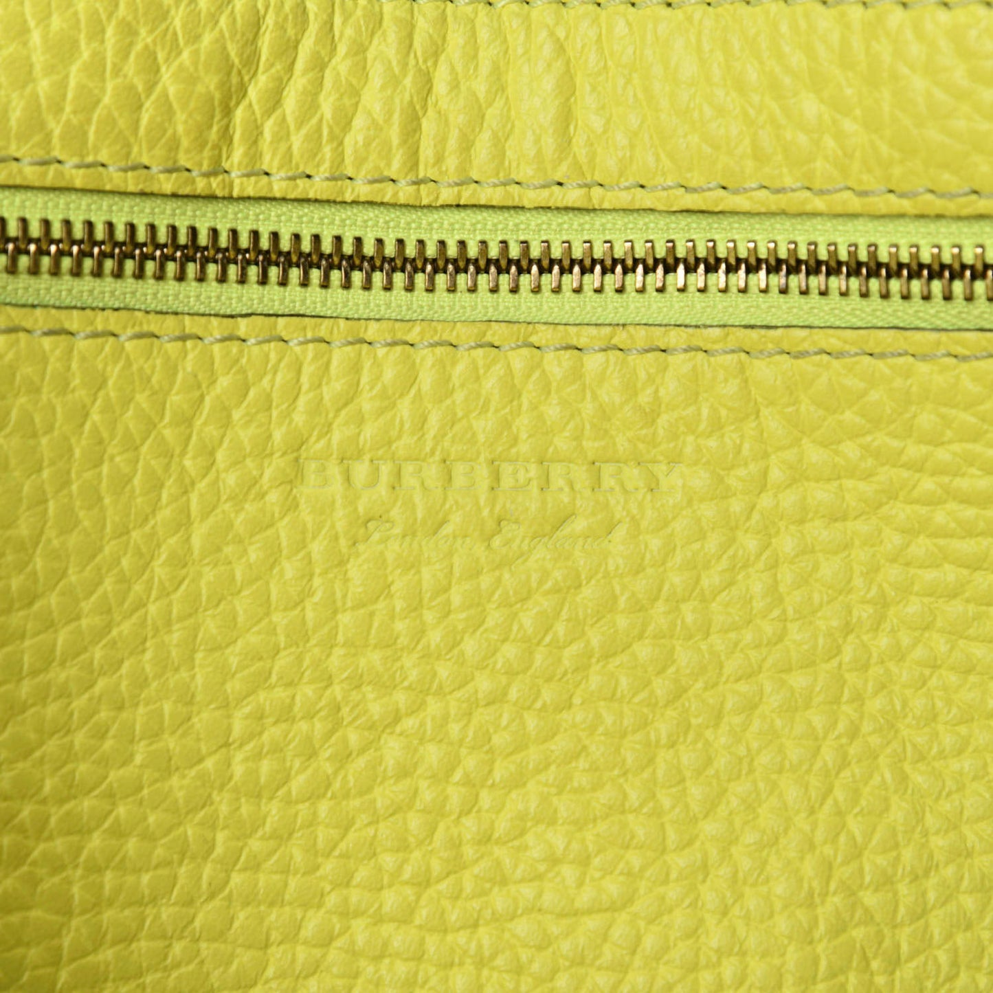 Grainy Calfskin Remington Tote Neon Yellow