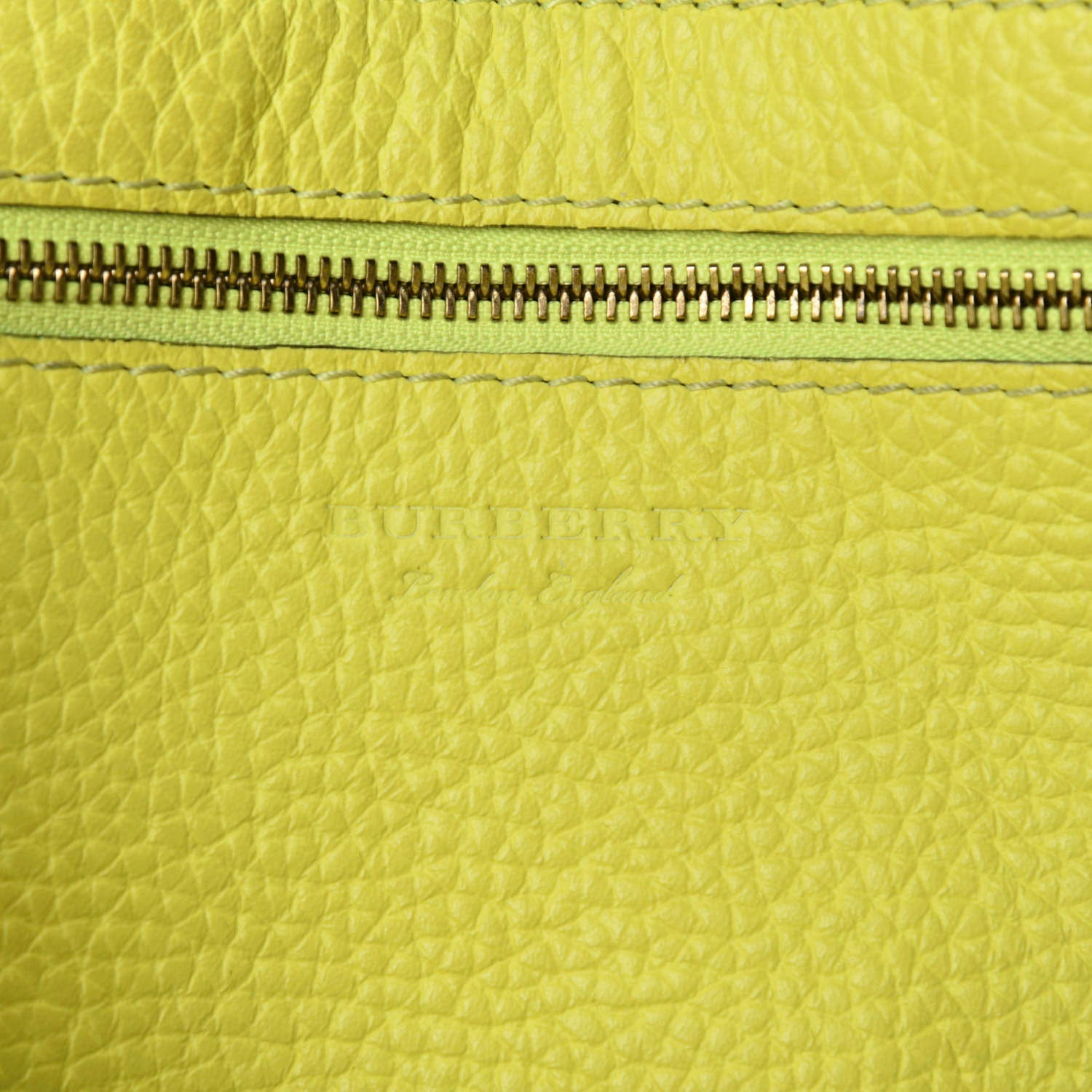 Burberry Grainy Calfskin Remington Tote Neon Yellow 8 of 14