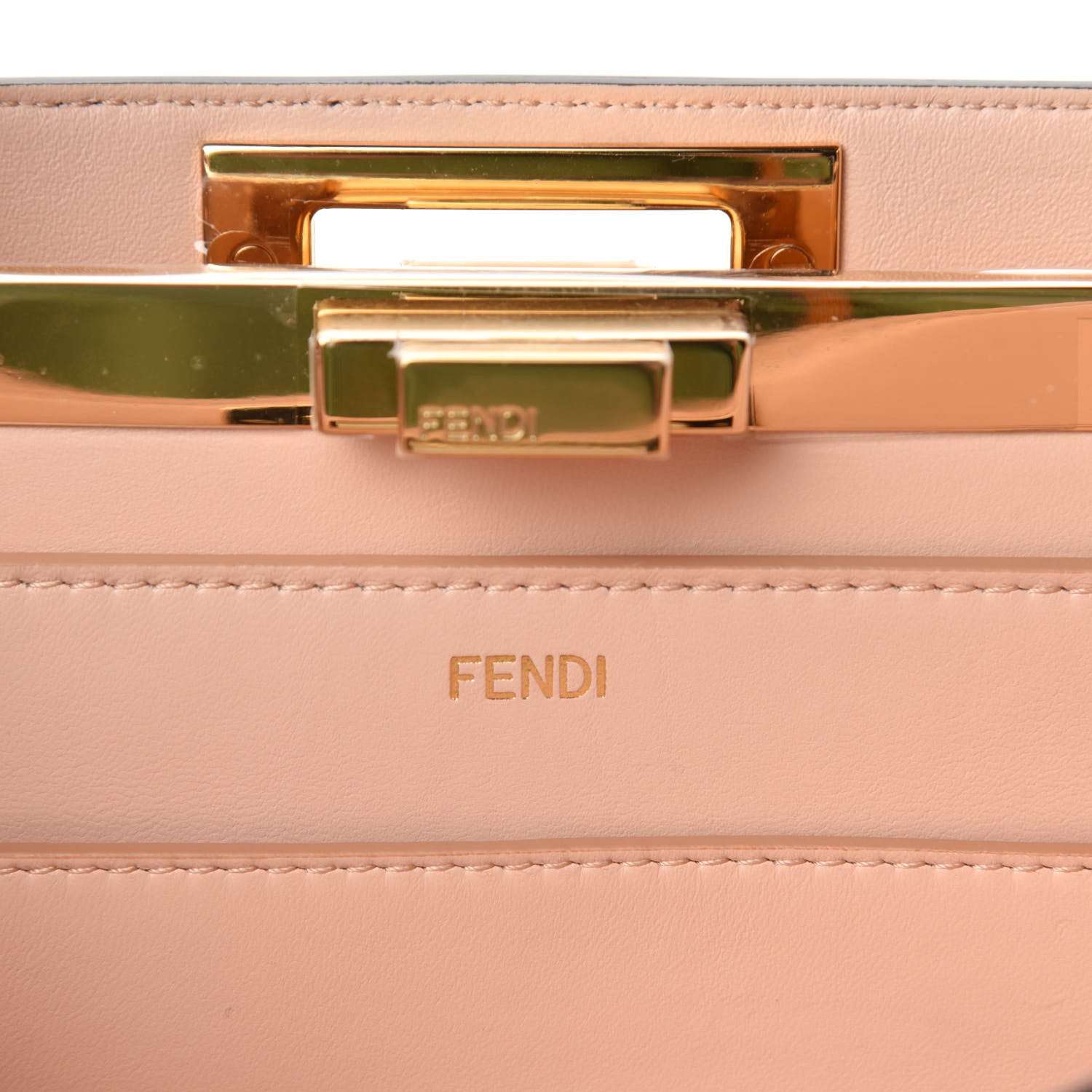 Fendi Vitello Seta Shiny Nappa Medium Peekaboo I SEE U Satchel Brandy Light Rose 9 of 12