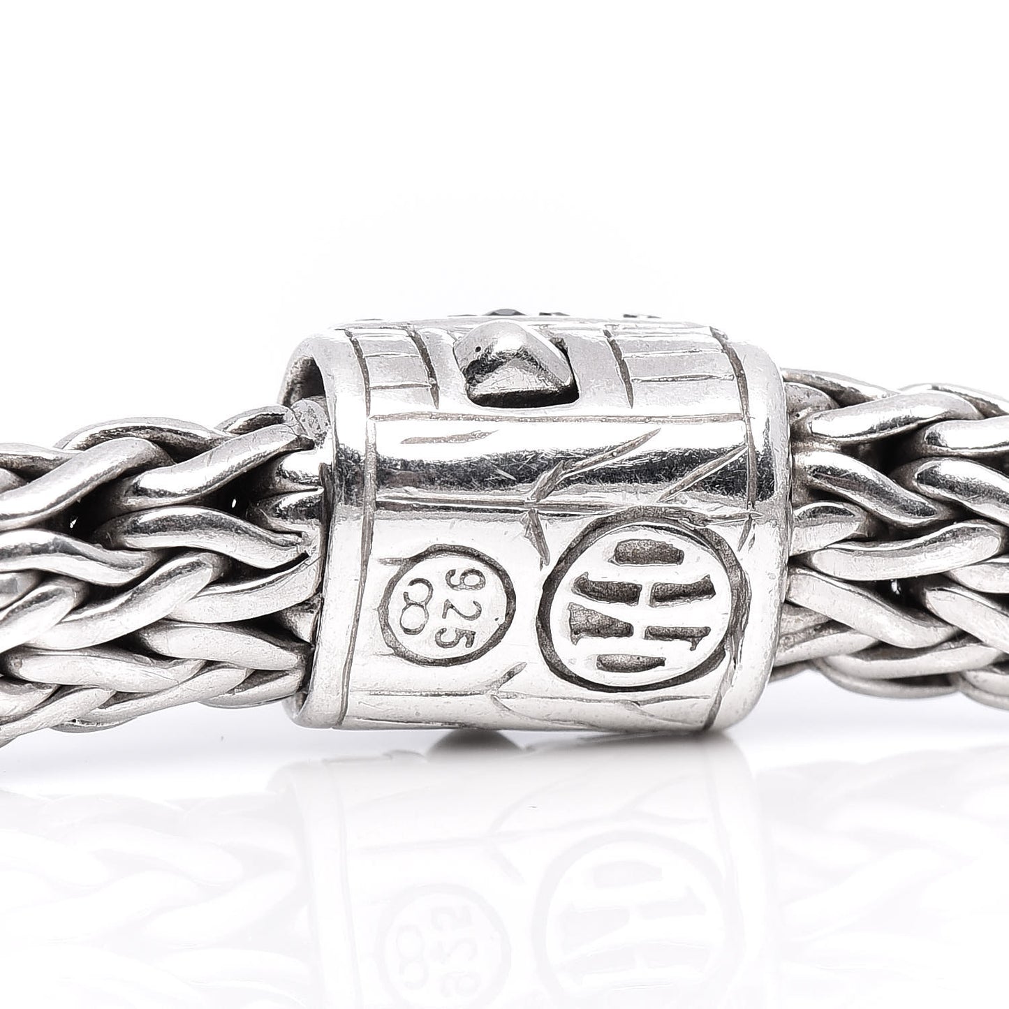 Sterling Silver Black Sapphire 6.5mm Classic Chain Bracelet