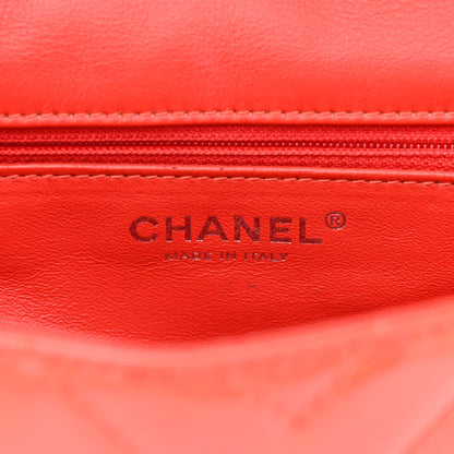 Chanel Patent Chevron Quilted Medium Single Flap Red 6 of 17