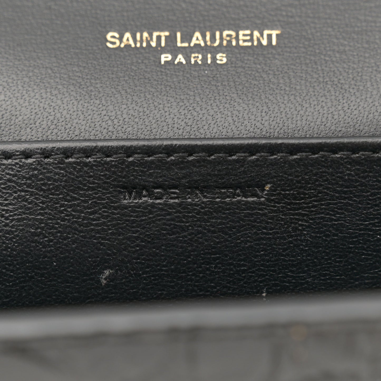 Calfskin Crocodile Embossed Monogram Uptown Chain Wallet Black