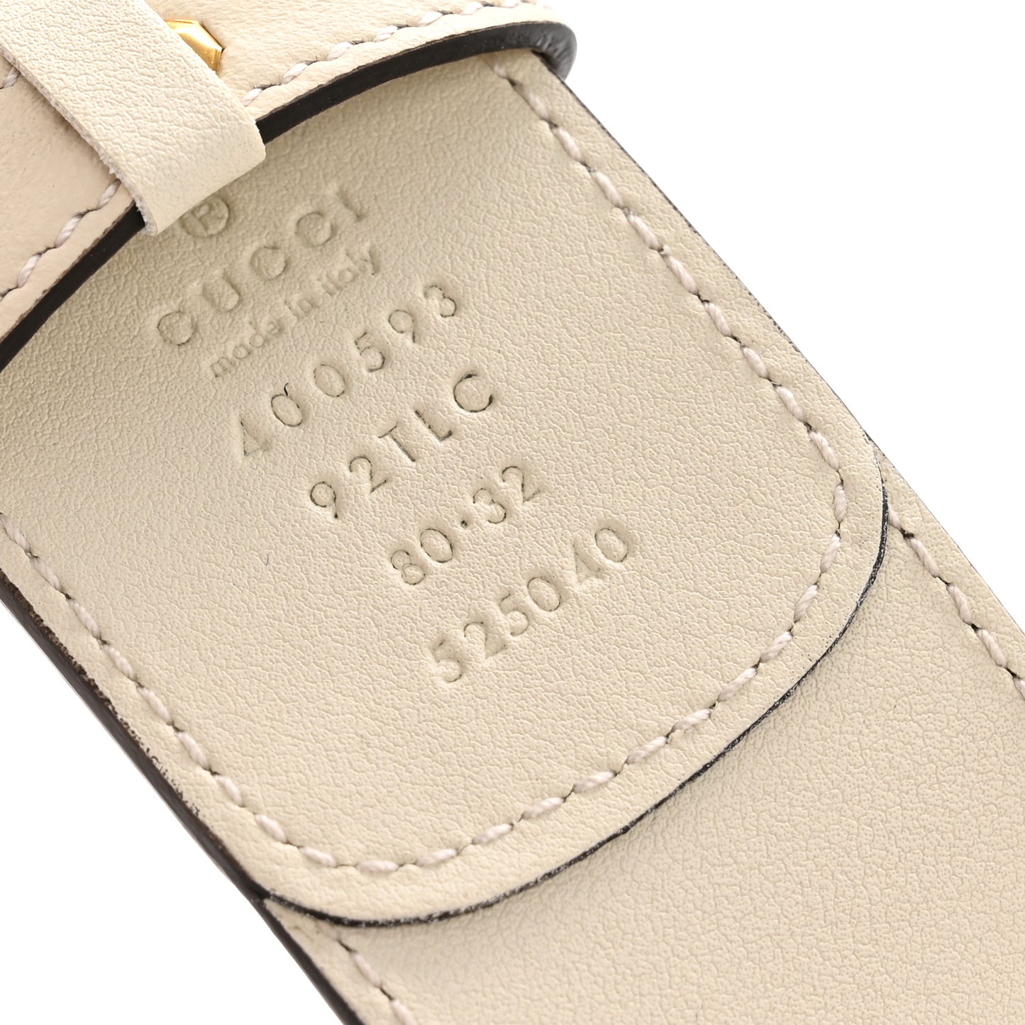 GG Supreme Monogram Matte Plutone Calfskin Double G 40mm Belt 80 32 Beige Ebony Mystic White