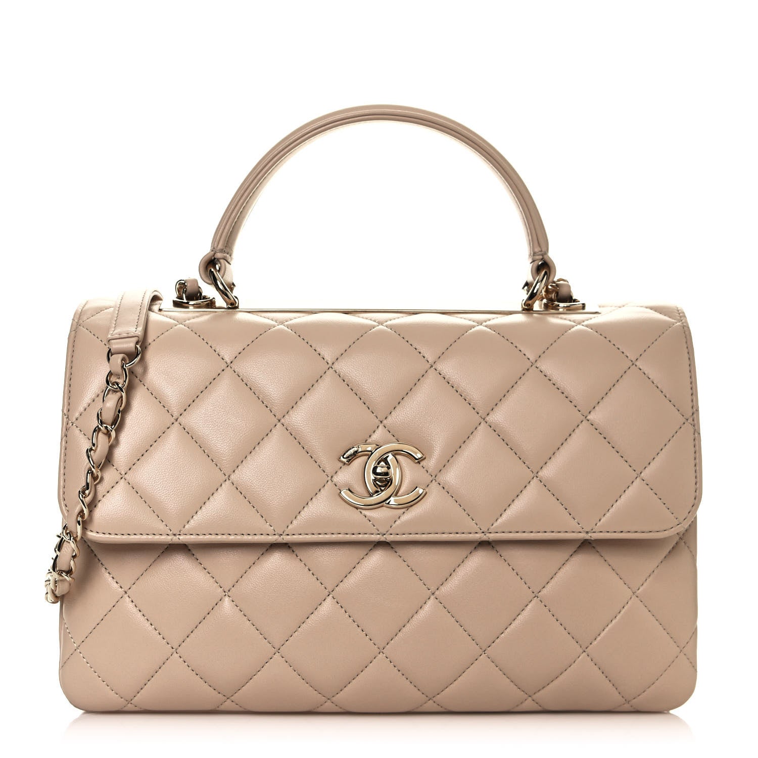 Chanel Lambskin Quilted Medium Trendy CC Flap Dual Handle Bag Beige 1 of 18
