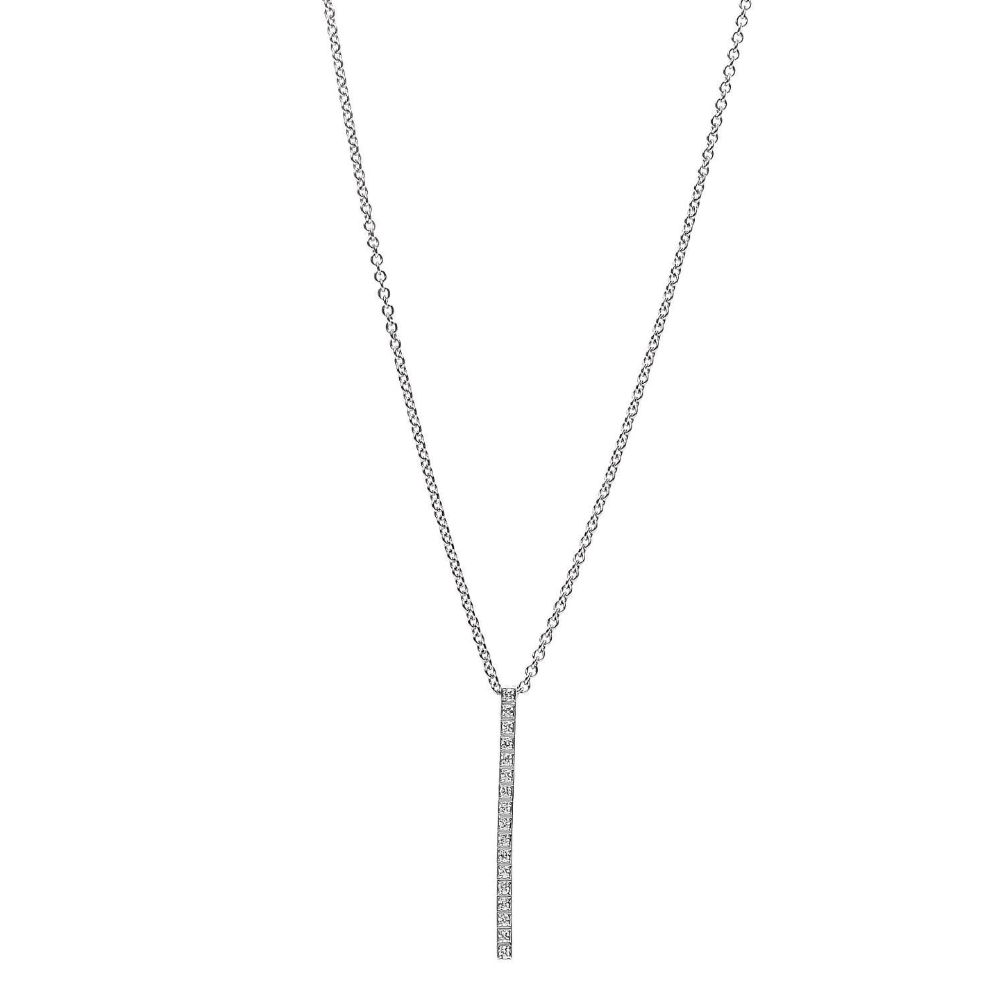18K White Gold Diamond Lanieres Pendant Necklace