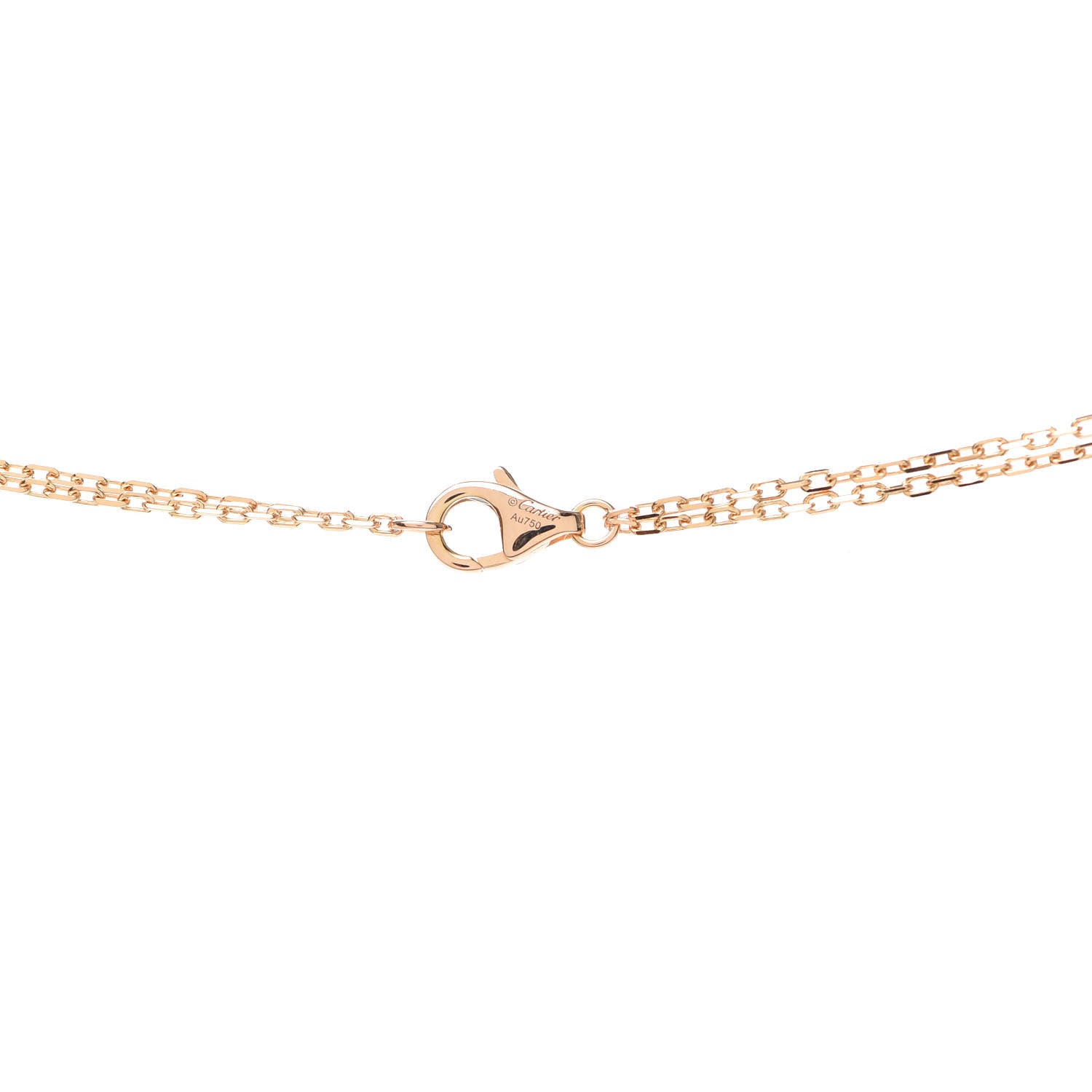 Cartier 18K Pink Gold 2 Diamond LOVE Necklace 5 of 6
