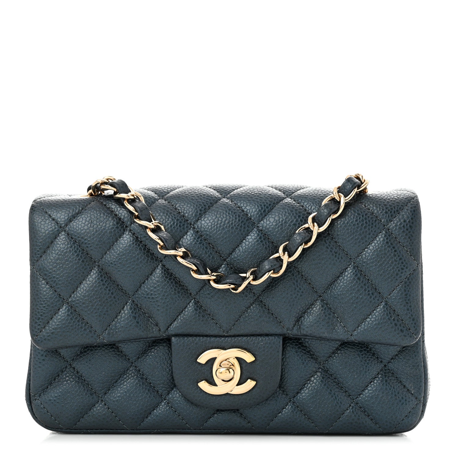 Chanel Iridescent  Caviar Quilted Mini Rectangular Flap  Dark Blue 1 of 11
