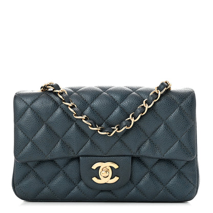 Chanel Iridescent  Caviar Quilted Mini Rectangular Flap  Dark Blue 1 of 11