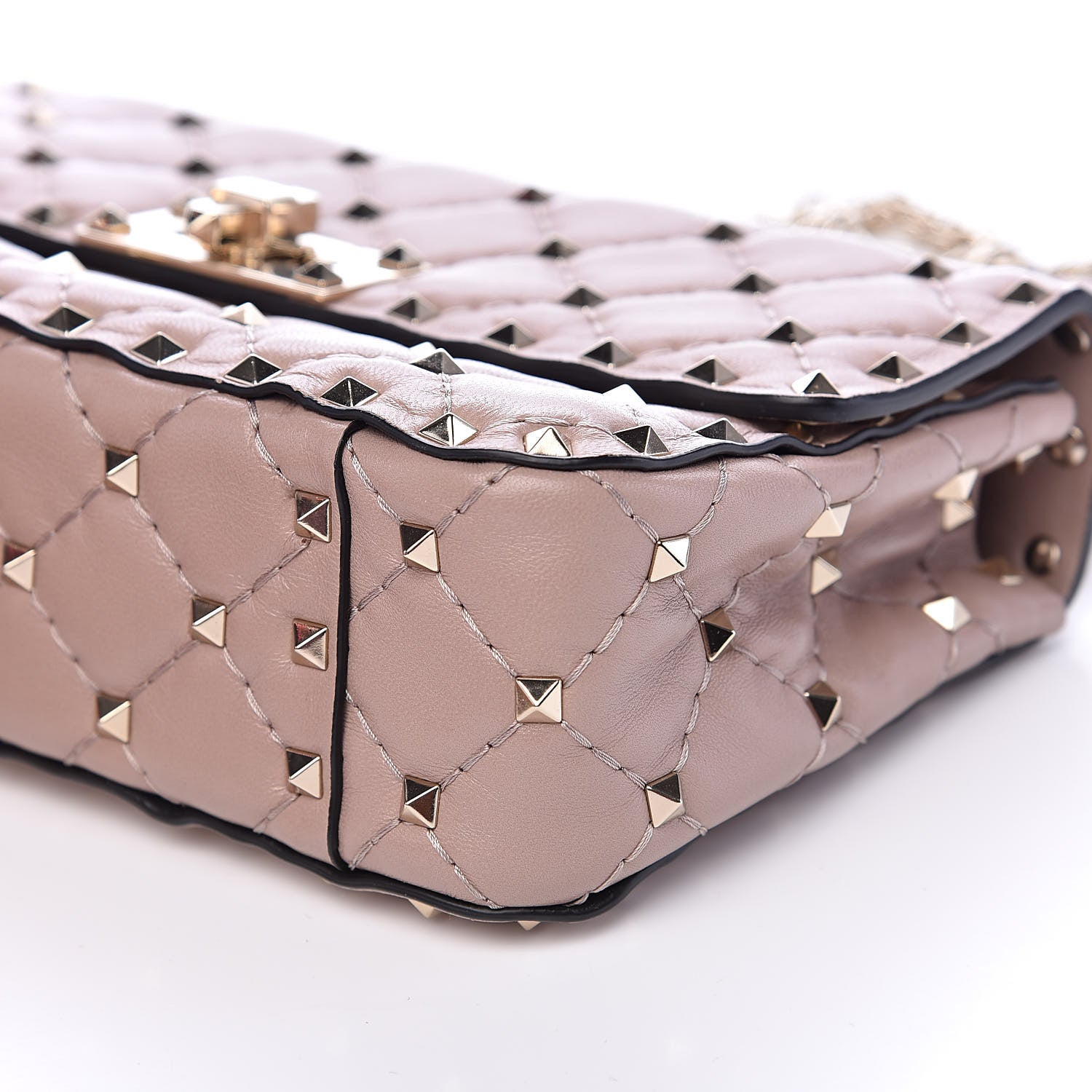 Valentino Garavani Nappa Small Rockstud Spike Shoulder Bag Poudre 8 of 10